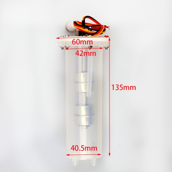 Cylindrical plastic Ink scantridge(White-stainless steel tube / M5 / 88mm double sensor ball float)