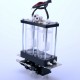 2glass ink tank 90mm with circulated 2valves +Aluminum ball